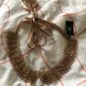 SOLD - NWT Peter Pan collar tan beaded necklace
